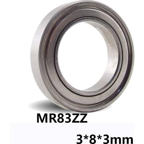 15pcs/lot MR83ZZ Deep Groove Ball Miniature Mini Rolling Bearing MR83-ZZ MR83ZZ 3*8*3mm 3*8*3 52100 Chrome Steel Material