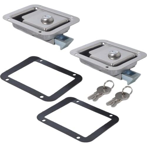 2pcs Paddle Lock Stainless Steel Flush Lock Recessed Mount Latch Door Lock