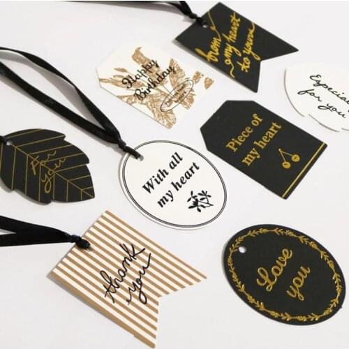 20pcs/lot For you Thank you Handmade Label Paper Tag Cake Packaging Baking DIY Party Gift Box Bag Decor Tag Party Decorations