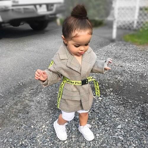2019 Baby Spring Autumn Clothes Toddler Baby Girl Kid Winter Clothes Warm Coat Jacket Formal Overcoat Fashion Letter Belt Outfit