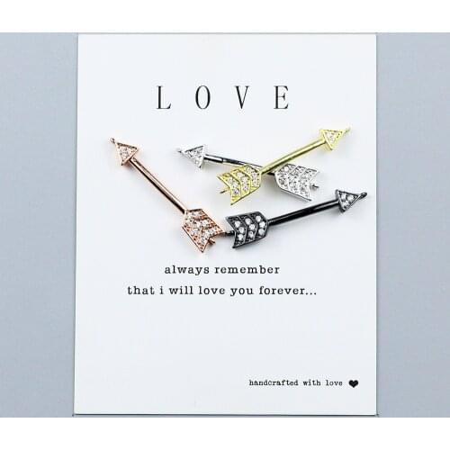 YHBZRET 4pcs Arrow Pendant Copper Spacer beads Micro Pave Zircon Cupids charms Loose beads making Jewelry bracelet DIY Findings