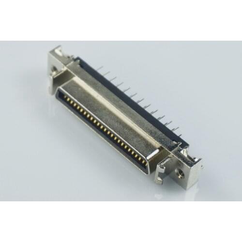 5pcs SCSI Connector HPCN Type Receptacles Header 50 Position Straight Through Holes 180 Degree Solder PCB DIP Shielded Vertical