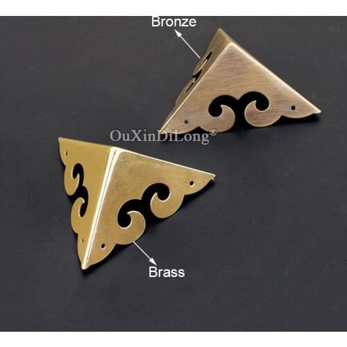 Retro 50PCS European Antique Brass Furniture Corner Protectors Jewelry Gift Wooden Box Angle Protectors Decorative Hardware