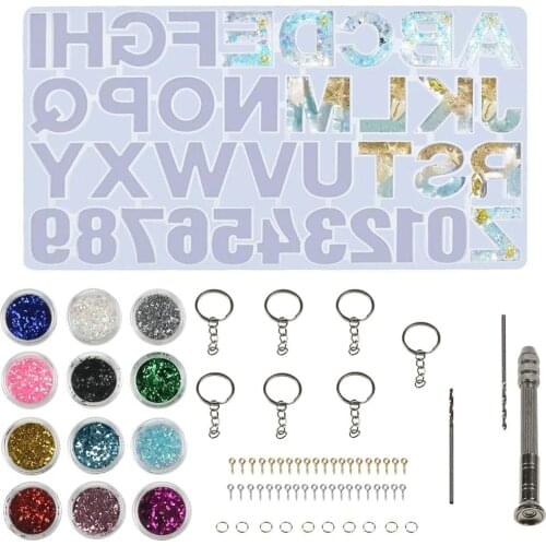 Alphabet Resin Silicone Moulds Set Backward Casting Letter Number Epoxy Molds for Resin Making DIY Crafts