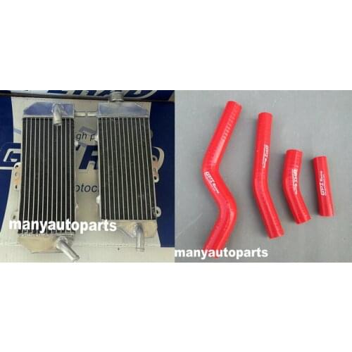Aluminum Radiator + RED HOSE FOR Yamaha WR450F WR 450F WRF 450 WRF450 2010 2011 10 11