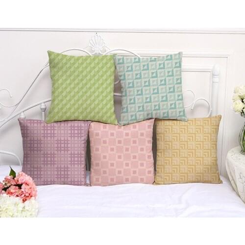 Decorative Pillow Cushion Case Geometric diamond Pillowcase 17.5 Inch Cotton Linen Chair Seat Throw Pillow Cover G1041
