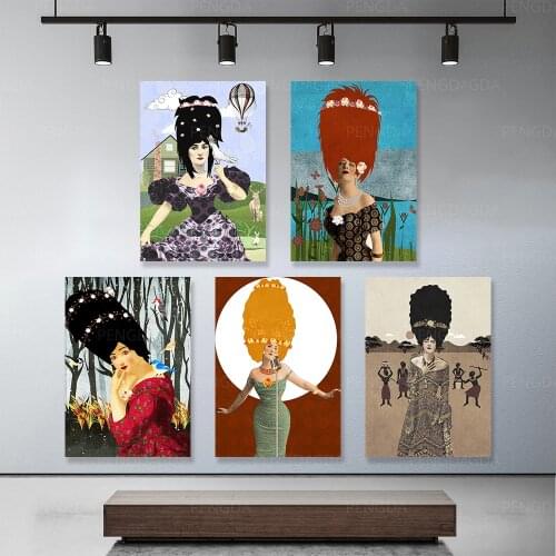 For Living Room Home Decor Wall Graffiti abstract Art woman Prints Poster Character Picture Modern Frame Canvas Painting Modular
