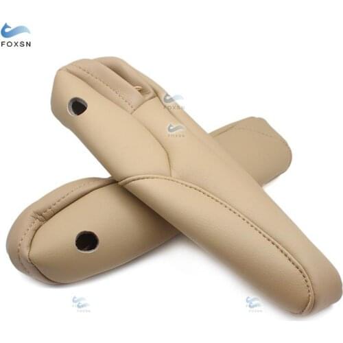 For Honda CRV 2007 2008 2009 2pcs Beige Left + Right Microfiber Leather Side Seat Armrest Handle Decor Cover Protection Trim