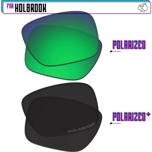 EZReplace Polarized Replacement Lenses for - Oakley Holbrook Sunglasses - Black P Plus-Green P