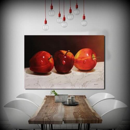 JQHYART Red Apple Canvas Art Oil Painting Moder Home Decor Picture Wall Pictures For Living Room No Frame