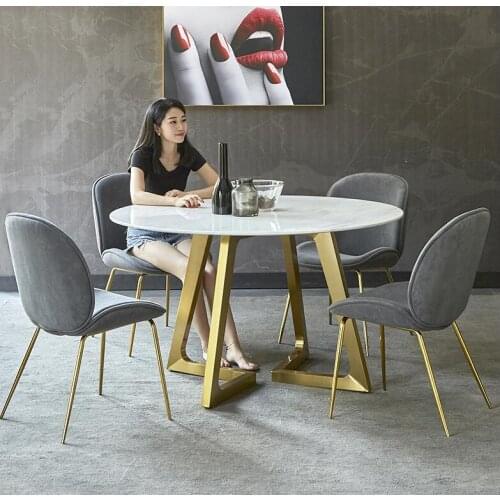 Nordic negotiation table and chair combination modern minimalist marble dining table round coffee table and chairs leisure round