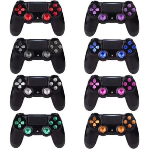 Metal Analog Joystick ThumbStick Grip Caps+Dpad Action D-Pad Buttons for Sony Playstation Dualshock 4 PS4 DS4 Gamepad Controller