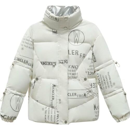 New Winter Women Jacket High Quality Stand-callor Print Coat Streetwear Warm Parkas Snow Wear Clothing Female Thicken Outerwear