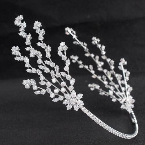 Handmade 2020 New Cubic Zircon CZ Bridal Wedding Soft Headband Hair Band Tiara Hair Jewelry Accessories Hairpieces CHA10050