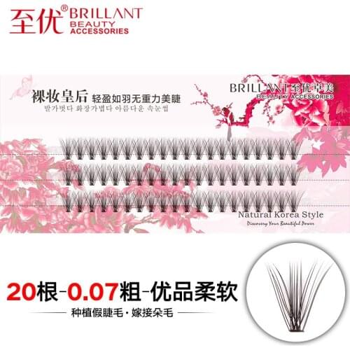 New 0.07mm 8 10 12 mm 60 knots False Eyelashes Professional Natural Long Curl Eye Lash beautiful makeup Lady Grafted eyelashes