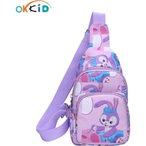 OKKID kids small chest bag sling bagpack women cute cell phone bag waterproof nylon one shoulder travel bag girls crossbody bags