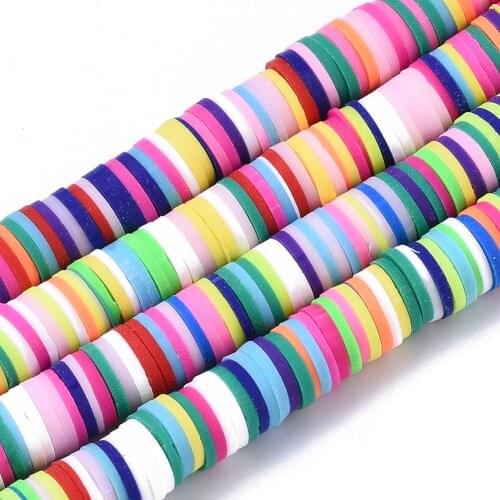 About 320~447pcs/strand Handmade Polymer Clay Beads 6mm Disc Heishi Beads for Jewelry Making DIY Crafts Supplies Mixed Color