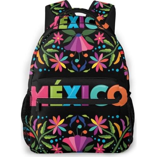 OLN Women Backpack with Multiple Using Women Backpacks Colorful Mexican Traditional Pattern Female School Bag Girls Travel Bag