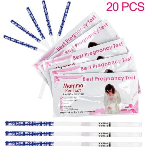 OLO 20Pcs Pregnancy Test Strips Urine Measuring HCG Early Testing Pregnancy Urine Test