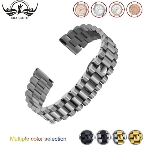 Stainless Steel Watchband 18mm 20mm 22mm for Fossil Watch band Quick Release Band Metal Strap Wrist Bracelet Black Silver + Toot