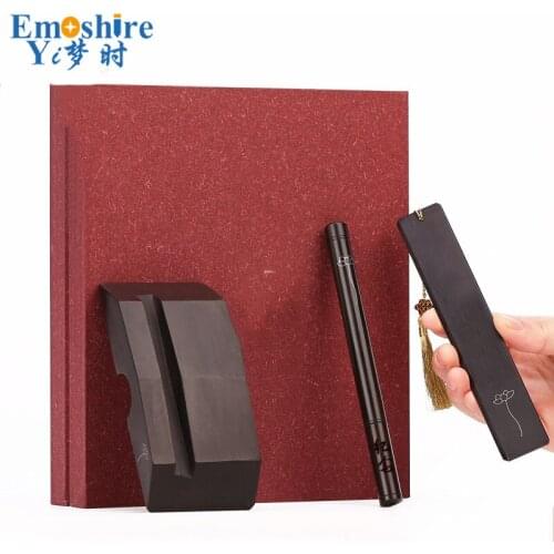 Mahogany Signature Pen Suits Creative Gifts Chinese style Wood Bookmarks Mobile Phone Holder Bookmarks Set M029