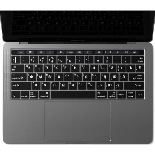Russian US Version Keyboard Cover Silicone Skin for MacBook Pro 13 15 inch Touch Bar Model Number A1706 A1989 A1707 A1990