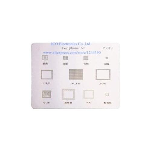 For iPhone 5C BGA Stencil BGA Direct Heating Stencil CPU emmc power BGA reballing Direct Heating Template P3019