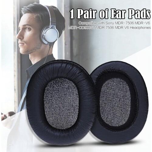 2 PCS 1 Pair Thickened Sponge Ear Pads for Sony/SONY MDR-7506 MDR-V6 MDR-900ST Headphones Caps Cushion