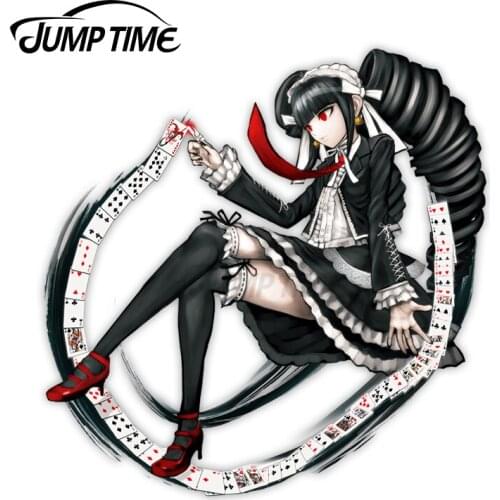 Jump Time 13 x 11.8cm For Danganronpa Celestia Ludenberg Anime Personality Vinyl Car Sticker Car Accessories Decals Waterproof