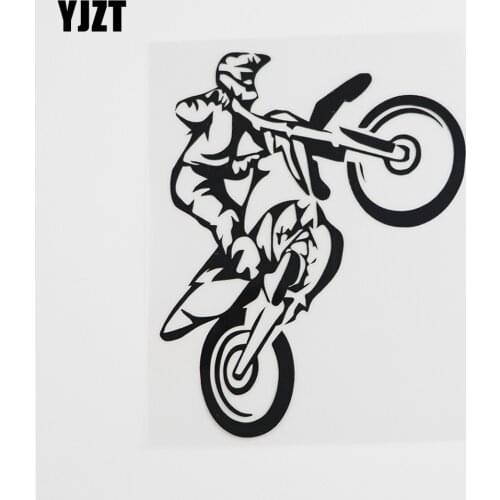 YJZT 12.2CMX15.2CM Motorcycle Extreme Sports Race Decal Vinyl Car Sticker Black/Silver 8A-0361