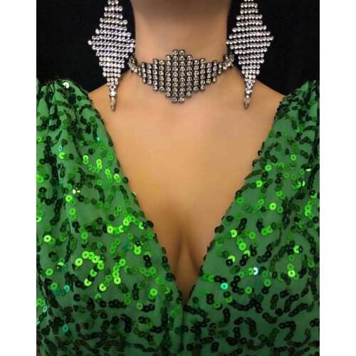 Jewellery Shining Woman Fashion Earrings Hyperbole Rhinestone Charm Geometry Trendy Nightclub Wedding Accessories