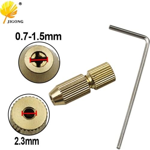 2.3mm Brass Electric Motor Shaft Clamp Fixture Chuck Mini Small For 0.7-1.5mm Drill Micro Drill Bit Clamp Fixture Chuck