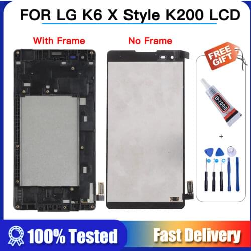 5.0" FOR LG K6 X Style K200 K200DS K200F F740 LS676 LCD Display Touch Screen Digitizer Assembly Replace lcd with frame + tools