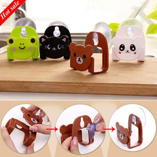 1pc Cartoon Animal Print Soap Sponge Rack Suction Drying Holder Sponge Suction Drying Holder Home Bathroom Kitchen Rack