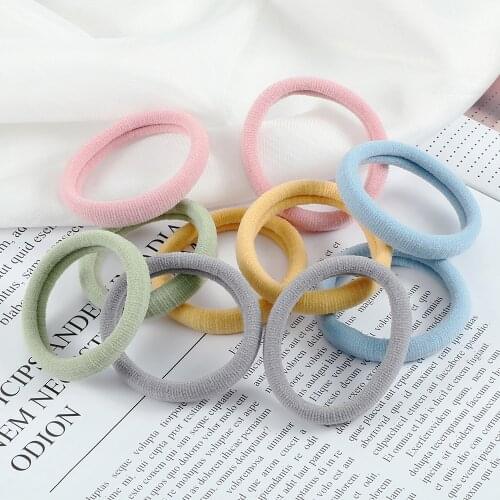 10Pcs Trendy Seamless Hair Bands Solid Colors High Elastic Hair Ties Simple Basic Rubber Band Women Girls Headddress Accessories