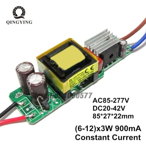 2pcs 6-12x3w LED Driver 900mA 20w 30w 40w Lighting Transformesr For DIY Lamp Bulbs Power Supply