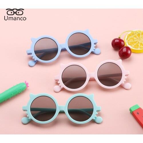 2021 Fashion Cartoon Sunglasses for Kids Cat Animal Frame PC Lovely Children Eyeglasses Anti UV400 Eye Protector Beach Outdoor
