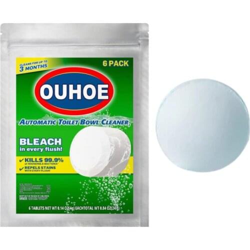 6Pcs Toilet Bowl Effervescent Tablet Concentrate Toilet Bowl Tank Cleaner Multi-effect Deodorant And Stain Removal Cleaning Tool