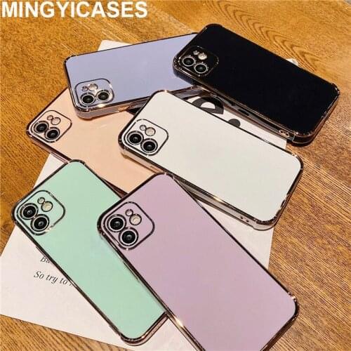Coque for Iphone 11 Pro Max Case E-plating Shockproof Cases for Iphone Xs 12 Pro Max Mini Xr X 7 8 Plus SE 2020 Back Cover Shell