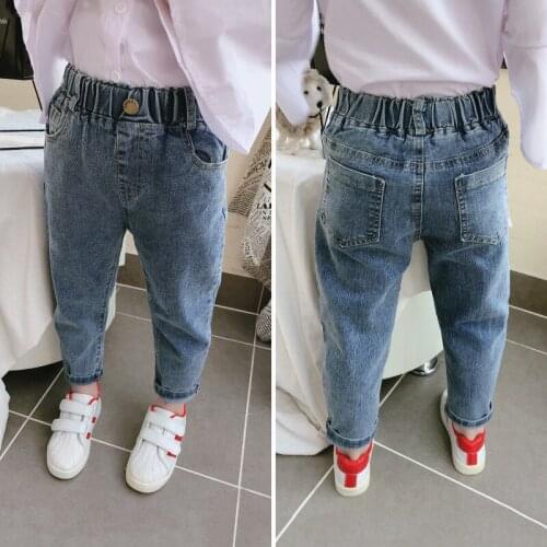 Childrens Clothing 2021 Spring and Autumn New Boys and Girls Loose Comfortable Baby Pants Kids Slim Temperament Jeans