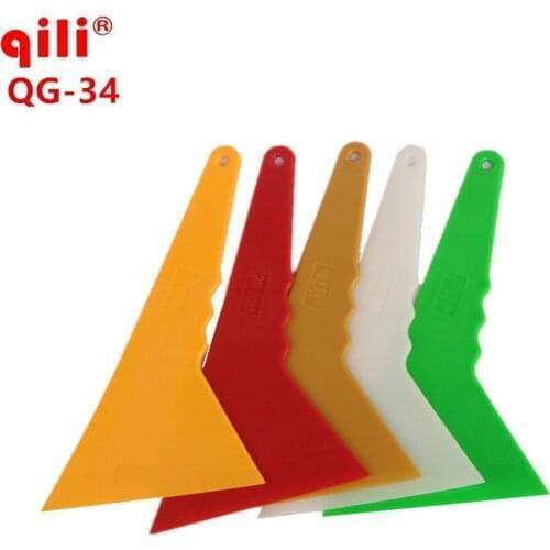 DHL60pcs Tirangular Squeegee Qili QG-34 Car vinyl Film wrapping Snow Removal Scraper tools shovel Imported POM