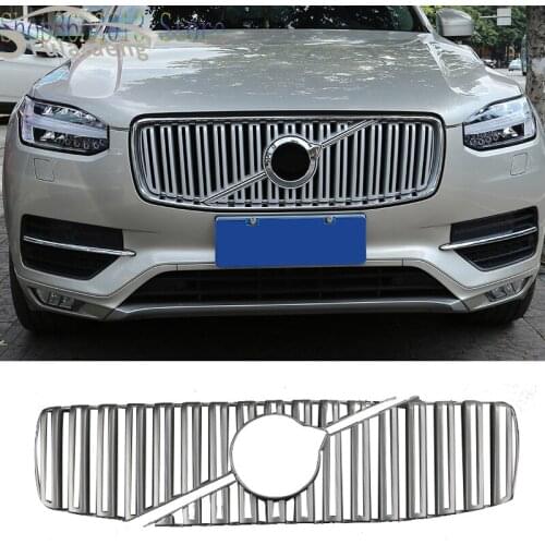 For Volvo XC90 2016-2018 ABS Chrome Front Bumper Grille Moulding cover trim Car Styling Accessories