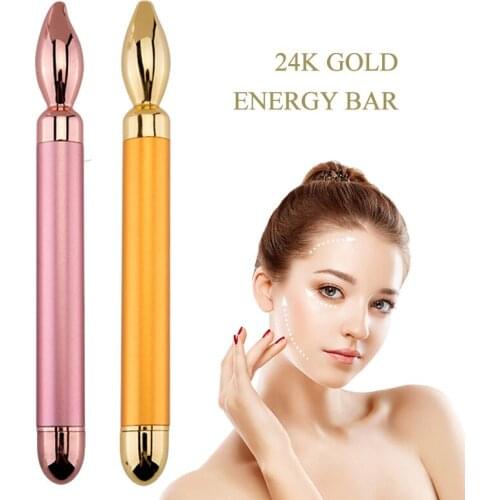 Electric Eye Massager 24k Gold Energy Bar Portable Eye Massage Tool Anti Wrinkles Dark Circle Eye Massage Tool Vibration Stick