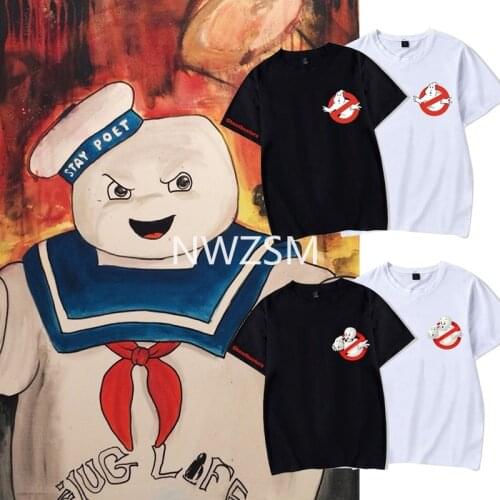 Anime Ghostbuster Print T shirt Kids Stay Puft Funny Clothes Baby Summer Casual T-shirt cotton