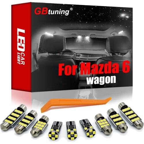 GBtuning Canbus LED 15PCS for Mazda 6 for Mazda6 wagon 2003-2007 2008 Car Ceiling Trunk Ceiling Lamp Interior Reading Light Kit