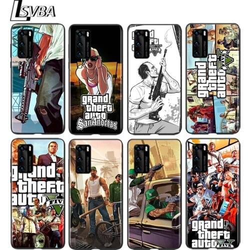 Grand Theft Auto GTA V for Huawei P50 P40 P30 P20 P10 Pro Lite E Plus 4G 5G P9 P8 Lite P Smart Z S Soft Black Phone Case