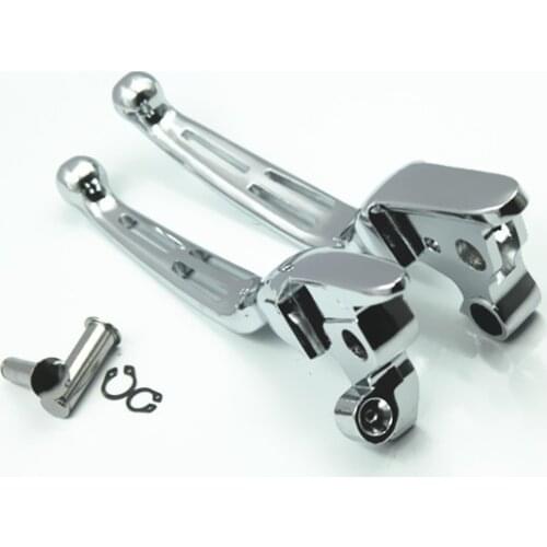 Chrome Slotted Clutch Brake Levers For Harley Street Glide FLHX Tri Glide Road Glide Road King Electra Glide