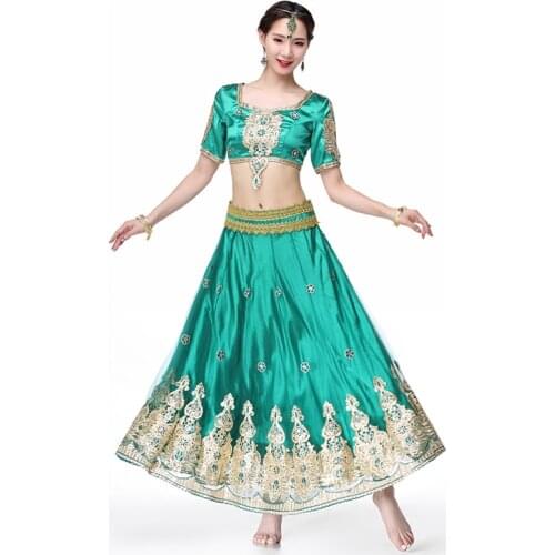 India Bollywood Belly Dance Skirts Tops Dress Suits Cosplay Woman Dancer TV Performance Stage Show Belly Dance Costume