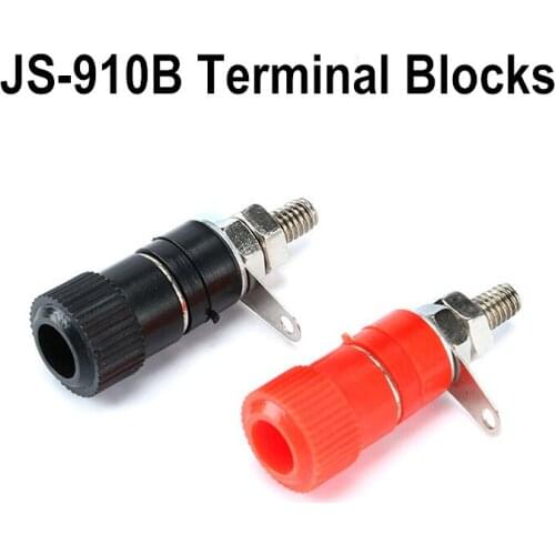 10pcs/Lot Terminal Blocks JS-910B Red and Black Terminal 4mm Banana Head Socket Test Socket Terminal Block