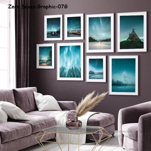 Beautiful Winter Starry Night Landscape Aurora Pictures Canvas Poster And Print Wall Art Decoration For Living Room Bedroom